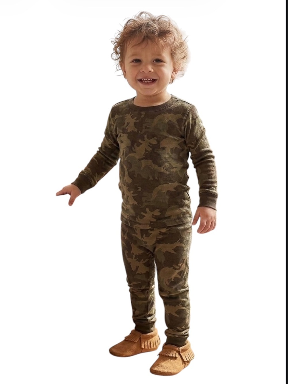 Carter’s Pajama Set Size 24 Months Green Brown Dinosaur Print toddler